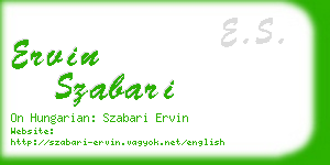 ervin szabari business card